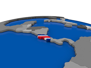 Image showing Costa Rica on 3D globe