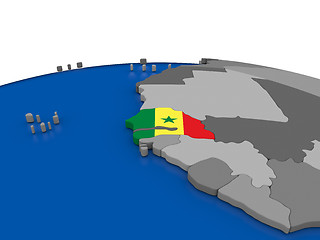 Image showing Senegal on 3D globe