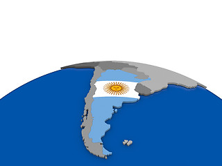 Image showing Argentina on 3D globe