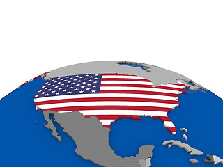 Image showing USA on 3D globe