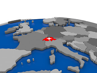 Image showing Switzerland on 3D globe