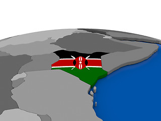 Image showing Kenya on 3D globe