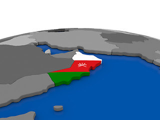 Image showing Oman on 3D globe