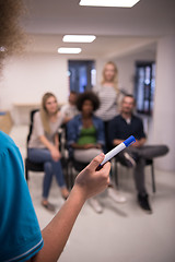 Image showing close up of teacher hand with marker