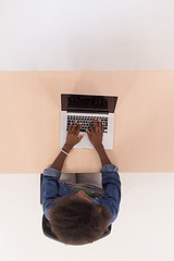 Image showing top view of informal african american Businesswoman