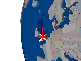 Image showing United Kingdom with national flag