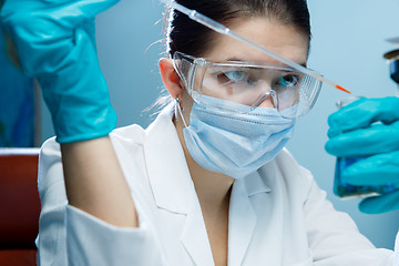 Image showing Chemical lab with laboratory assistant