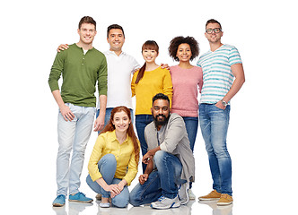 Image showing international group of happy smiling people