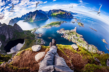 Image showing Lofoten archipelago Fisheye lens.