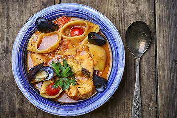 Image showing sauce with mussels