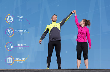 Image showing Happy fitness runner couple