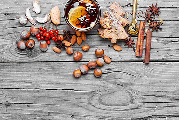 Image showing Mulled wine with spices