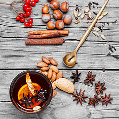 Image showing Mulled wine with spices