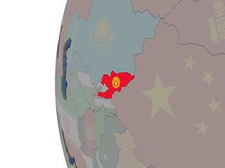 Image showing Kyrgyzstan with national flag