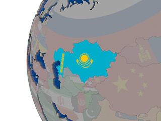 Image showing Kazakhstan with national flag