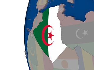 Image showing Algeria with national flag