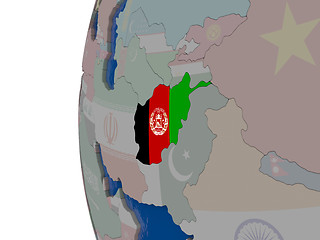 Image showing Afghanistan with national flag