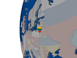 Image showing Lithuania with national flag