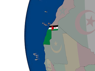 Image showing Western Sahara with national flag