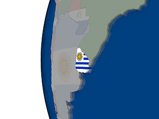 Image showing Uruguay with national flag