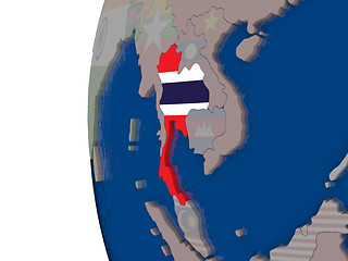 Image showing Thailand with national flag
