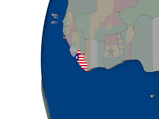 Image showing Liberia with national flag