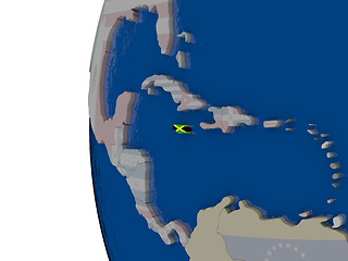 Image showing Jamaica with national flag