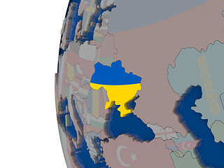 Image showing Ukraine with national flag