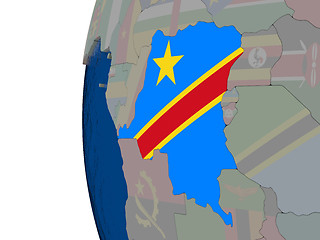 Image showing Democratic Republic of Congo with national flag