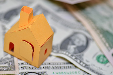 Image showing Paper house model and money