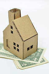 Image showing Paper house model and money