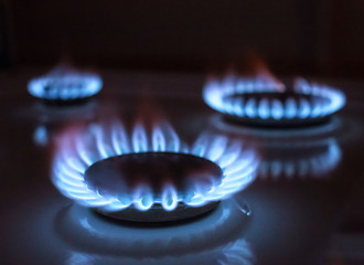 Image showing gas flame, selective focus