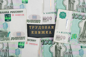 Image showing Workbook closed on all sides thousandths Russian banknotes