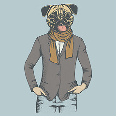 Image showing Pug dog vector illustration