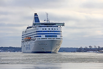 Image showing Cruise Ferry Silja Symphony in Winter