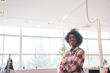 Image showing Portrait of a young black  casual business woman