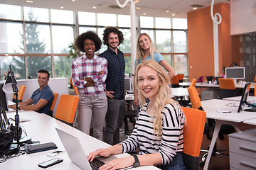 Image showing informal business woman working in the office