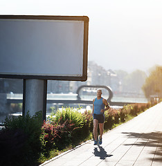 Image showing Elderly man jogging