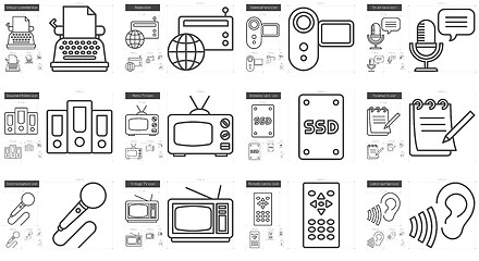 Image showing Journalism line icon set.