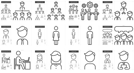 Image showing Human resources line icon set.