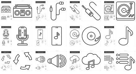 Image showing Music line icon set.