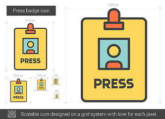 Image showing Press badge line icon.