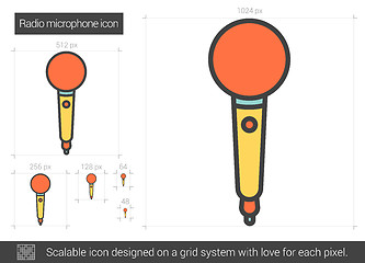 Image showing Radio microphone line icon.