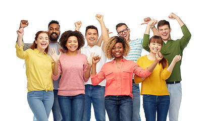 Image showing international group of happy smiling people