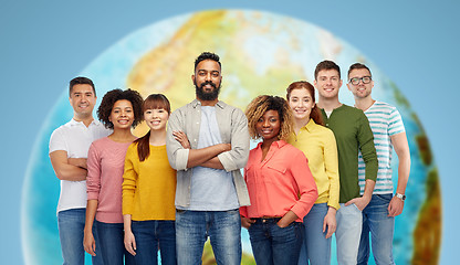 Image showing international group of happy smiling people