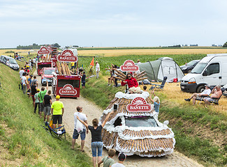 Image showing Banette Caravan on a Cobblestone Road- Tour de France 2015