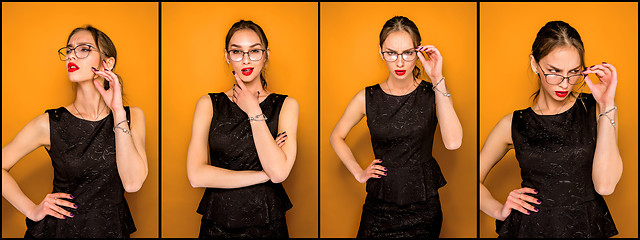 Image showing The young woman\'s portrait with different emotions