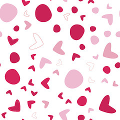 Image showing Seamless pattern with hearts on white