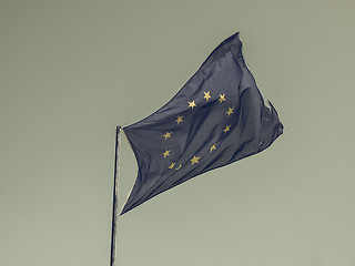 Image showing Vintage looking EU flag