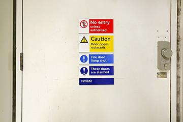 Image showing No Entry Door Sign